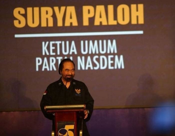 2. berbicara di podium ketum umum partai nasdem surya paloh( foto. ig @suryapaloh.id